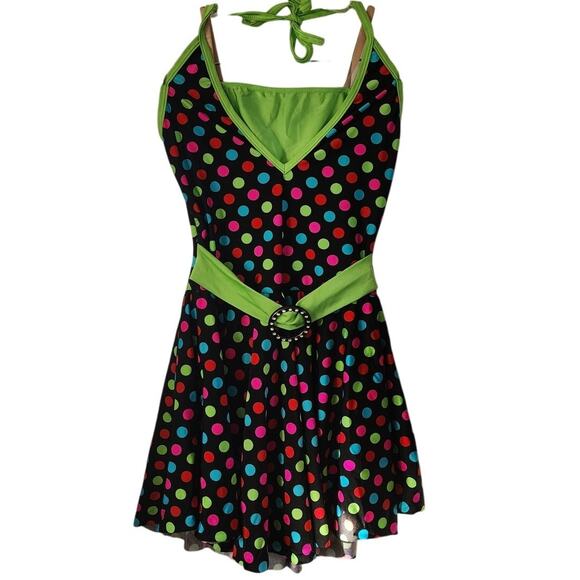 Theatricals Costumes Colorful Polka Dot Dance Dress Medium - Picture 1 of 6